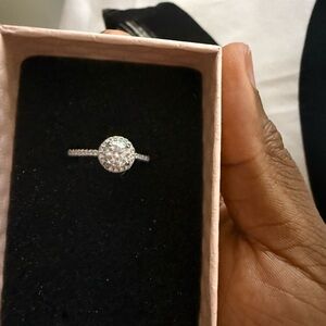 Elegant Silver Halo Ring